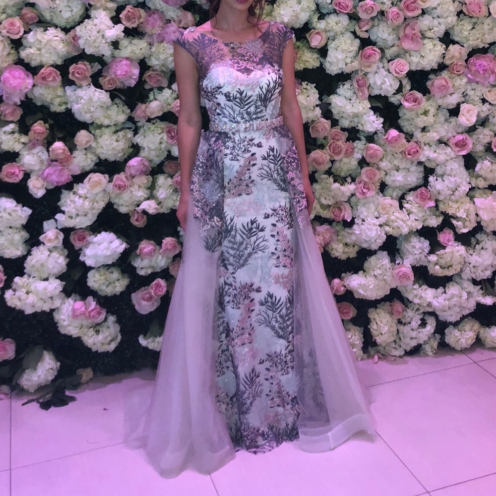 Beautiful evening gown, size 2, only worn once. The skirt is detachable.